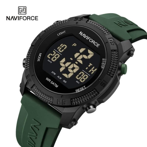 NaviForce NF7104 - GreenNaviForce NF7104 Sports Casual Digital Display Silicon Strap Watch For Men - Green