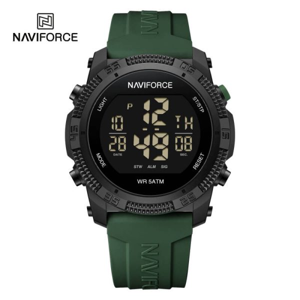 NaviForce NF7104 - GreenNaviForce NF7104 Sports Casual Digital Display Silicon Strap Watch For Men - Green - Image 2