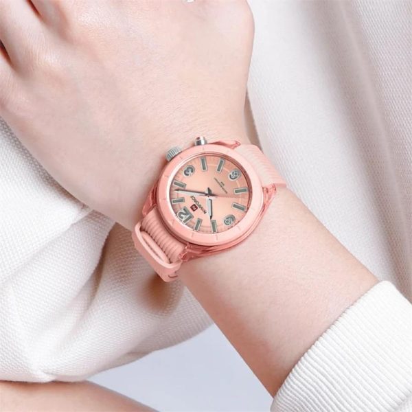 NaviForce NF7103 Fashion Casual Silicon Strap Luminious Watch For Women - Pink - Image 2