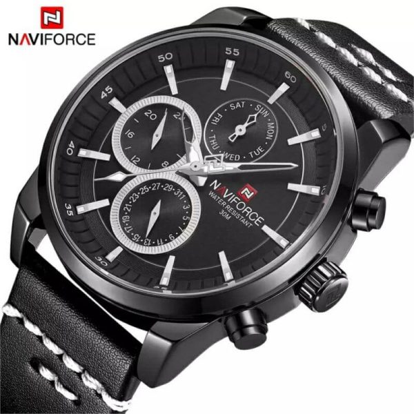 NAVIFORCE NF9148 Day Date Function Luxury Chronograph Watch For Men -  Black