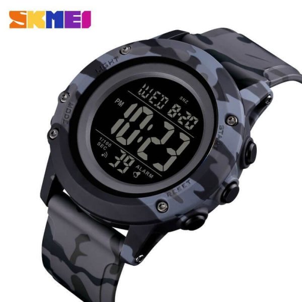 SKMEI 1506 Digital Sport Fashion Backlight Alarm Waterproof Wrist Watch For Men - Grey