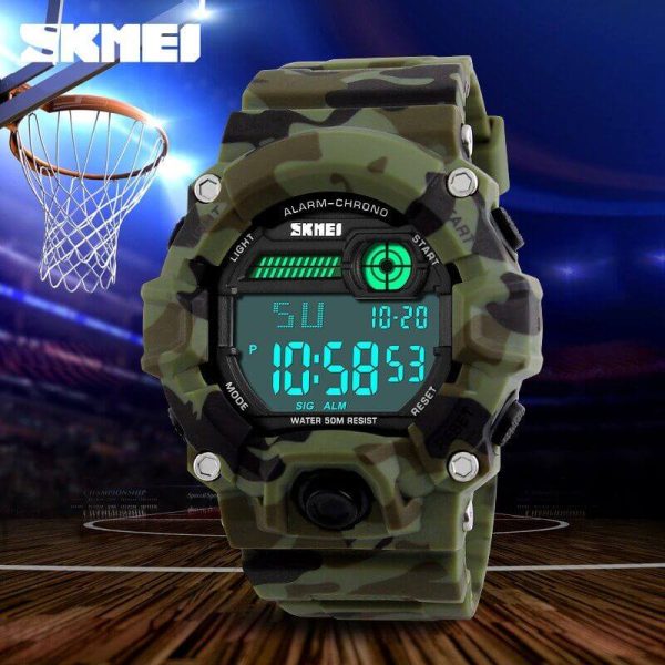 SKMEI 1197 Men's Sport Digital Outdoor Military Army Chronograph Wristwatch -Green - Image 3