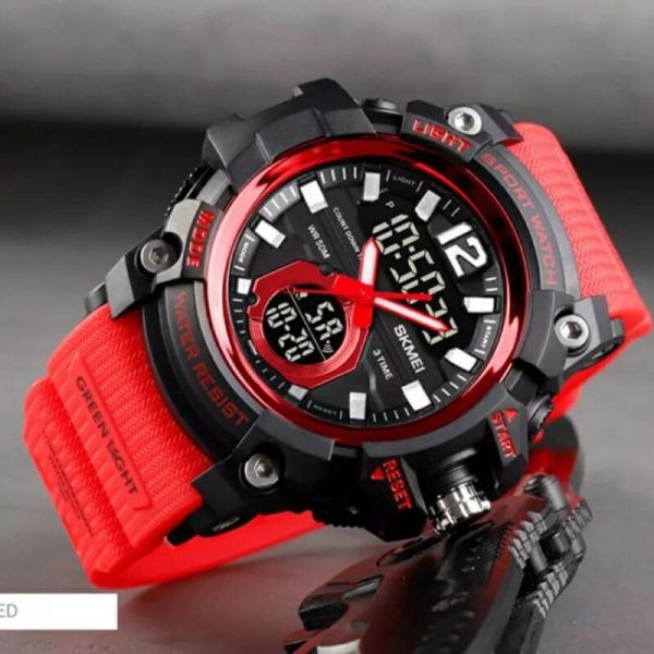 SKMEI 1725 Sport Military LED Digital Multifunction Large Dial Wristwatch For Men - Red - Image 3