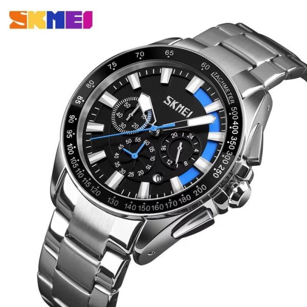 SKMEI 9167 Full Chronograph Stainless Steel Watch For Men