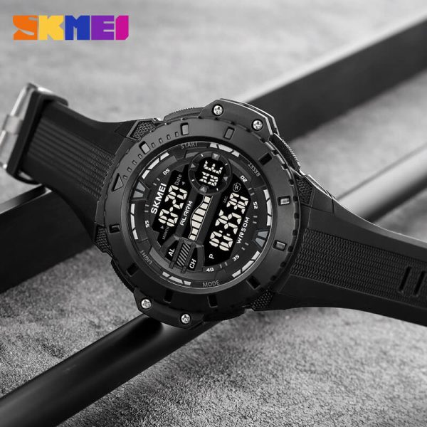 SKMEI 1885 Men's Multifunction Digital Analog EL Light Complete Calendar Sport Watch - Black - Image 3