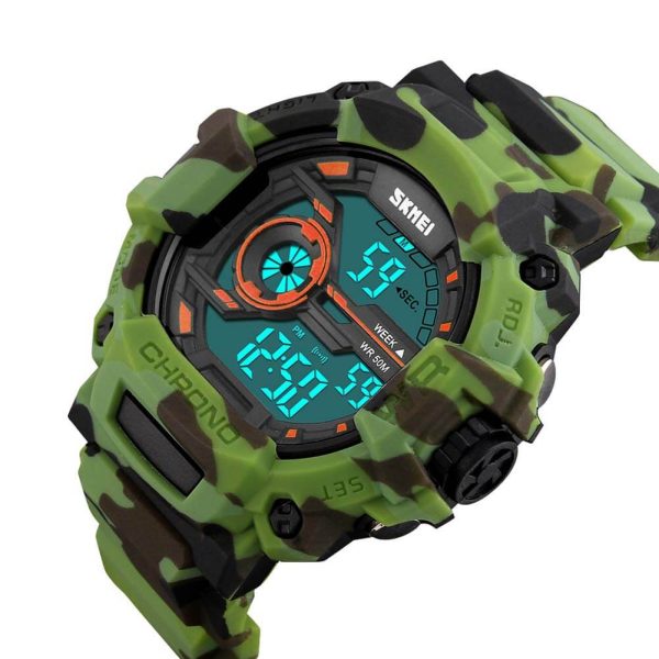 SKMEI 1233-Multifunction Chronograph LED Digital Waterproof Sports Watch For Men - Green