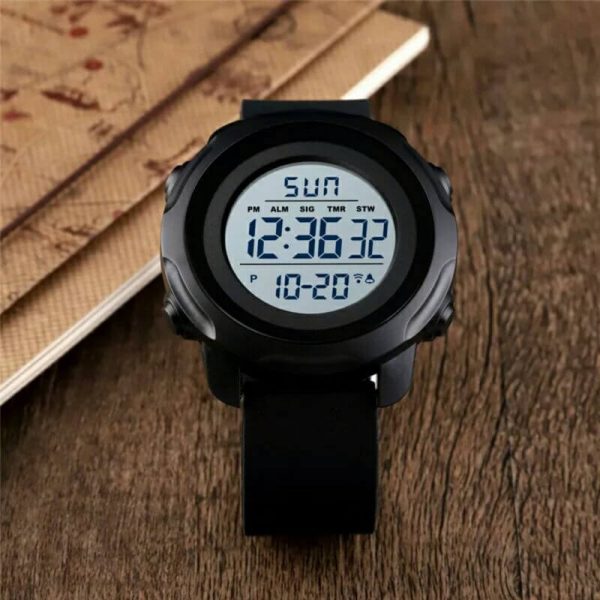 SKMEI 1540 Fashion Men Digital Multifunctional Waterproof Sports Wristwatch - Black - Image 3