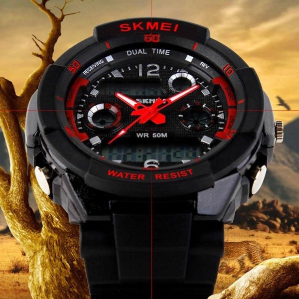 SKMEI 0931 Dual Time Shockproof Mud Resistant Sporty Hi-Grade Silicone Watch - Image 2