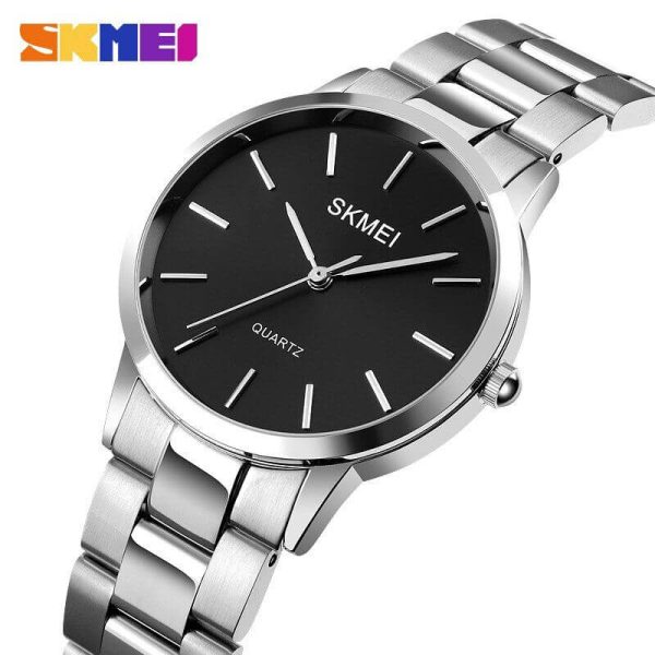 SKMEI 1694 Men's Top Luxury Stainless Steel Quartz Movement Watch - Silver/Black