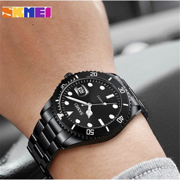 SKMEI 1779 Rolex Design Luminous Display Luxury Stainless Steel Watch For Men - Black - Image 2