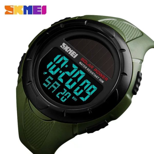 SKMEI 1405 Solar Power LED Digital 50M Waterproof Luminous Watch - Green