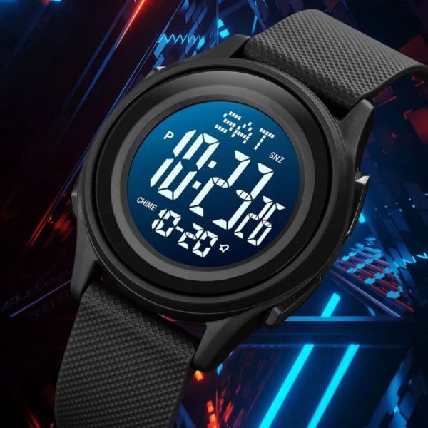 SKMEI 1893 Men's Fashion Outdoor Sport Multifunctional 5ATM Waterproof Watch - Black - Image 2