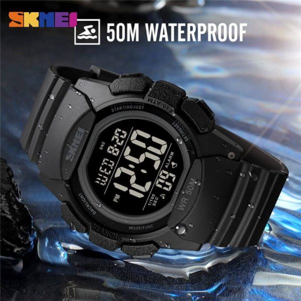 SKMEI 1771 LED Light Display Electronic Military Countdown Sport Watch For Men - Black - Image 3