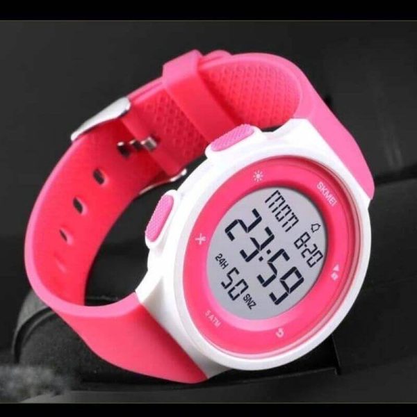 SKMEI 1445 Countdown Electronic Silicone LED Digital Sport Unisex Watch - Pink - Image 4