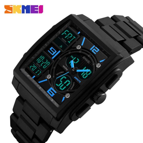 SKMEI 1274 Fashion Sport Digital Analog Complete Calendar Multifunction Watch For Men - Black/Blue