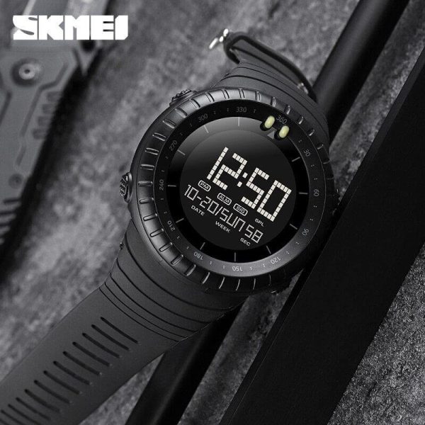 SKMEI 1992 Digital LED Display Sport 50M Waterproof Dual Display Watch For Men -  Black - Image 4