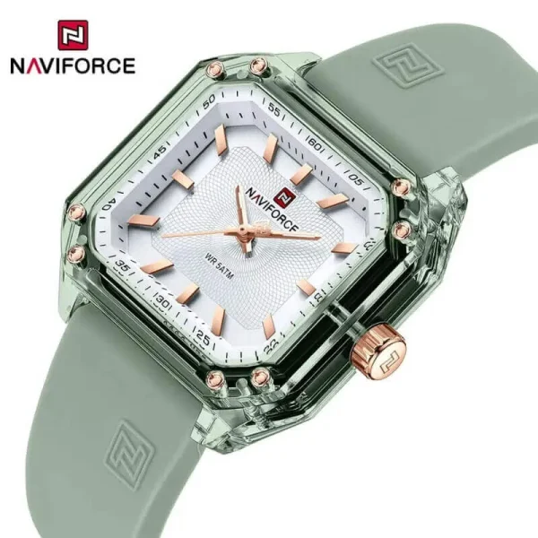 NaviForce NF7106 Fashion Classic Analog Square Shaped Watch For Women - White/Green