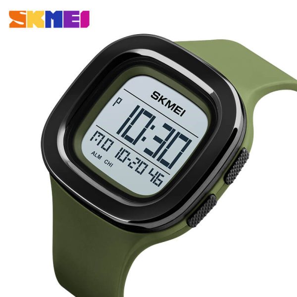 Skmei 1580 Square Dial Luminous Digital Military Sports PU Strap Watch For Men