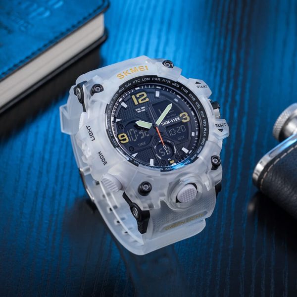 SKMEI 1155 Military Dual Time Multifunction Sporty Waterproof Mud Master Watch for Men - White - Image 4