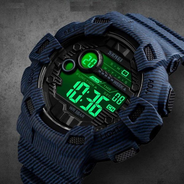 SKMEI 1472 Noctilucent Denim Luminous Outdoor Sporty Military Watch for Men - Blue - Image 4