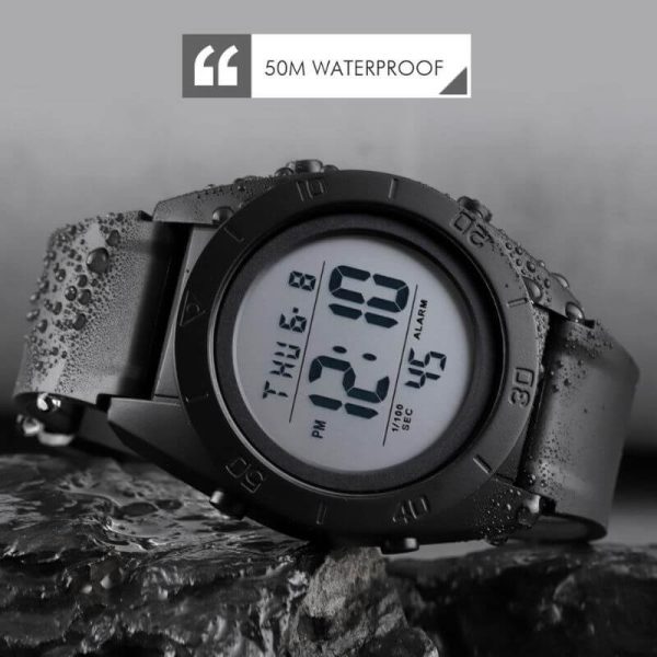 Skmei 1591 Men's Outdoor Sport 2 Hour Alarm LED Waterproof Digital Wristwatch -  Black/White - Image 4