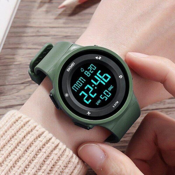 SKMEI 1445 Countdown Electronic Silicone LED Digital Sport Unisex Watch - Green - Image 3