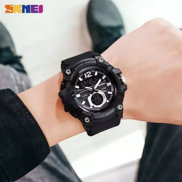 SKMEI 1725 Sport Military LED Digital Multifunction Large Dial Wristwatch For Men - Black - Image 2