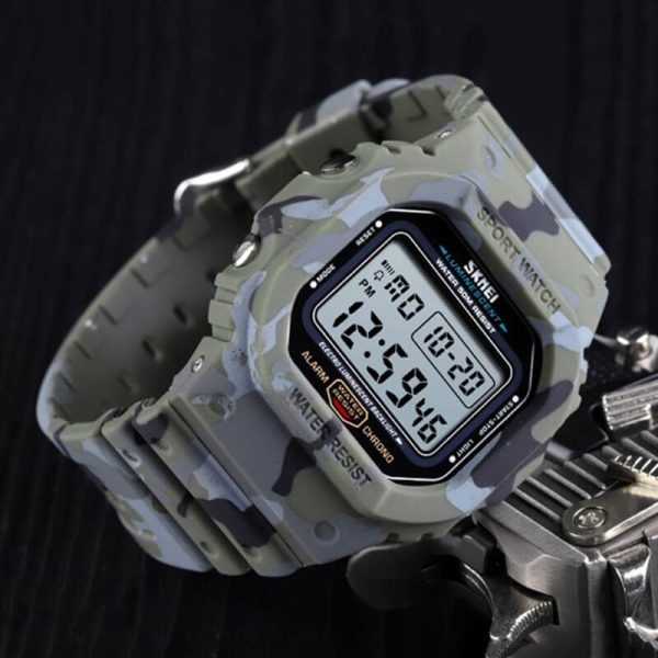 SKMEI 1471 New Men's Sport Digital Backlight Alarm Week Outdoor Waterproof Wrist watch - Green - Image 2