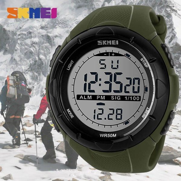 SKMEI 1025 Sport Military LED Digital Multifunction Large Dial Wristwatches For Men - Green - Image 2