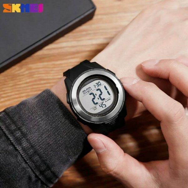 SKMEI 1503 Men Fashion Sport Waterproof Luminous Display Digital Chrono Countdown Military Wrist Watch - Black - Image 2