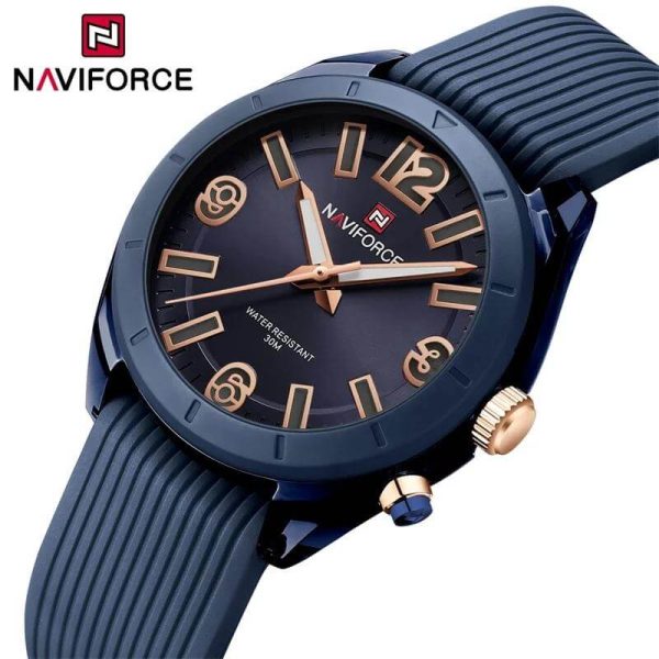 NaviForce NF7103 Fashion Casual Silicon Strap Luminious Watch For Women - Dark Blue