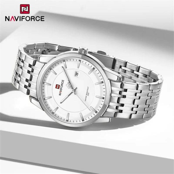 NaviForce NF9228 Business Fashion Quartz Date Display Stainless Steel Watch For Men - Silver - Image 2