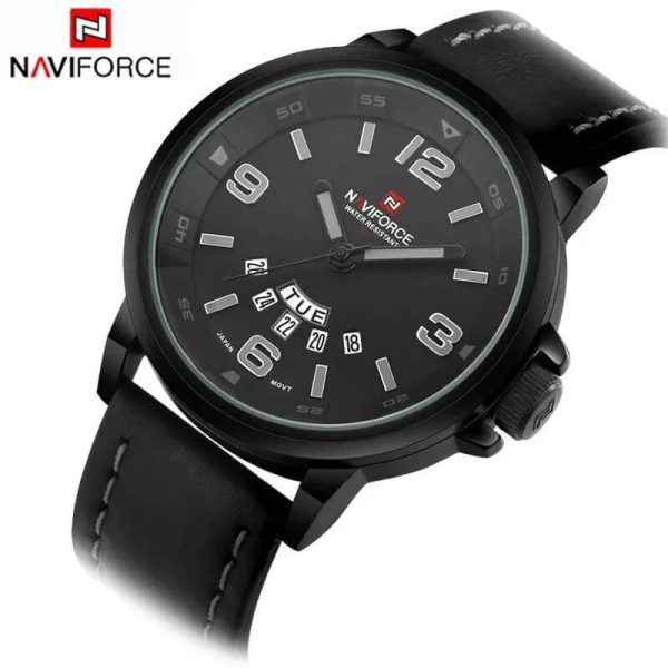 NAVIFORCE NF9028 Fashion Stylish Day Date Function Analog Watch For Men - Black