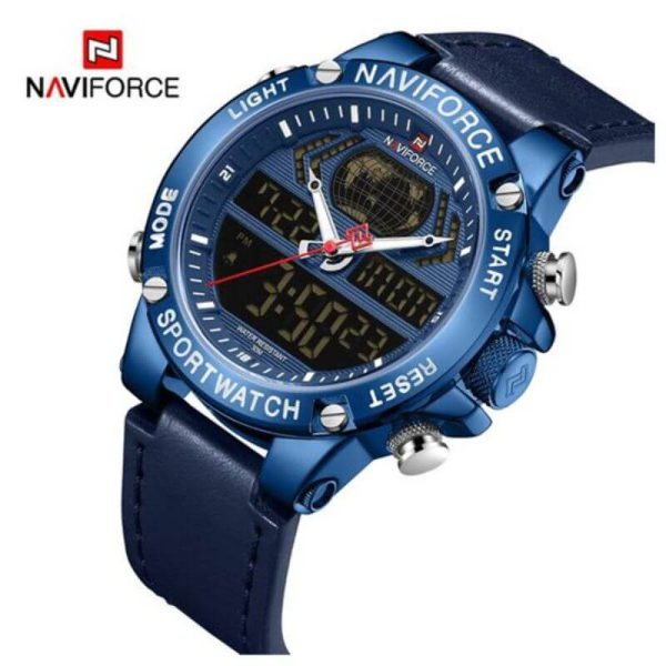 NaviForce NF9164 Dual Time Quartz Sports Watch for Men - Blue