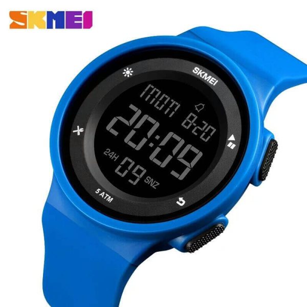 SKMEI 1445 Countdown Electronic Silicone LED Digital Sport Unisex Watch - Blue