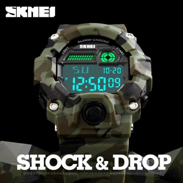 SKMEI 1197 Men's Sport Digital Outdoor Military Army Chronograph Wristwatch -Green - Image 4