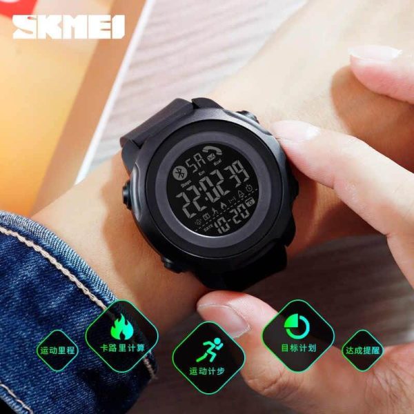 SKMEI 1572 Sport Men Smart Watch Fashion Waterproof Light Display Bluetooth iOS Android 3D Pedometer App Notification Reminder - Image 4