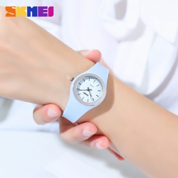 SKMEI 1722 Simple Design  Luxury Analog Silicone Strap Wrist Watch For Women - Blue - Image 2