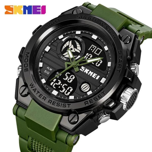 SKMEI 2031 Men's Multifunction Chrono Digital Analog Movement Back Light Sport Watch  - Green