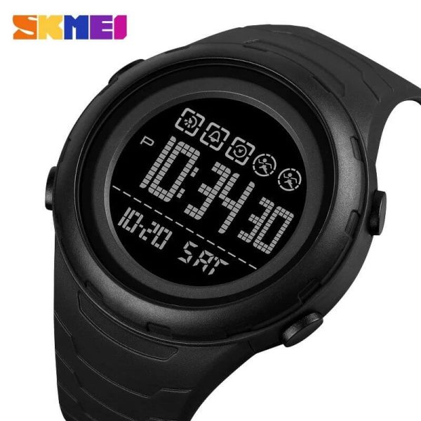 SKMEI 1674 Sports Count Down Timer  Multifunction LED Light Dual Time Men's Watch - Black