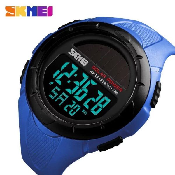 SKMEI 1405 Solar Power LED Digital 50M Waterproof Luminous Watch - Blue