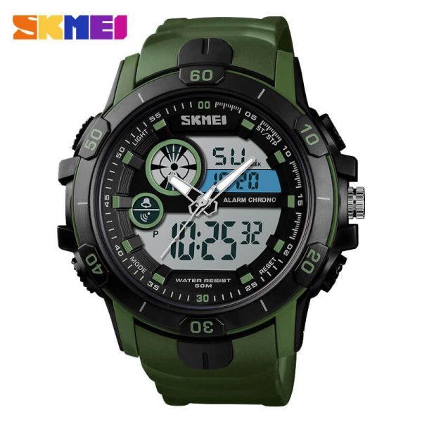 SKMEI 1428 Men Sports Luxury Brand Famous LED Digital Analog Quartz Men Watches - Green