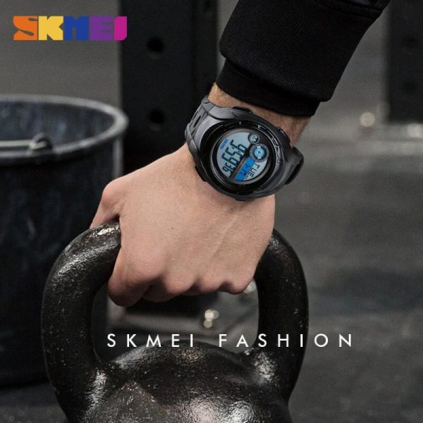 SKMEI 1470 New Sports Chronograph Alarm 2 Time Week Display Digital Wristwatch For Men -Black - Image 5