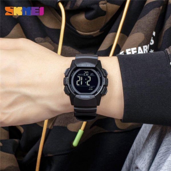 SKMEI 1771 LED Light Display Electronic Military Countdown Sport Watch For Men - Black - Image 2