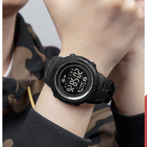 SKMEI 1645 Multifunction Sport Waterproof Digital Bluetooth Watch For Men - Black - Image 4