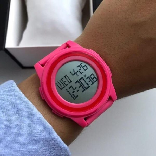 SKMEI 1206 Ultra Slim Sporty Digital Watch Unisex Watch - Pink - Image 2