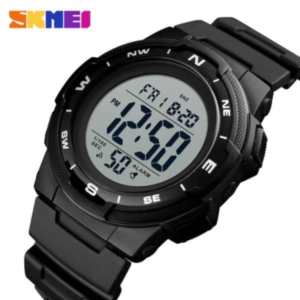 SKMEI 1423 Digital Sports Waterproof Luminous Multifunction Watch For Men  - Black