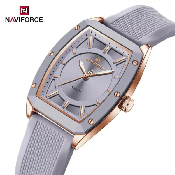 NaviForce NF5049 Simple Elegant Minimalist Barrel Shaped Quartz Movement Women's Watch - Rosegold/Purple