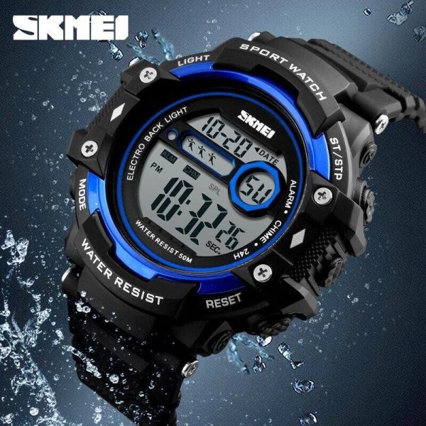 SKMEI 1325 Outdoor Chronograph Multifunction Waterproof Sport Digital Wristwatch For Men - Black/Blue - Image 2