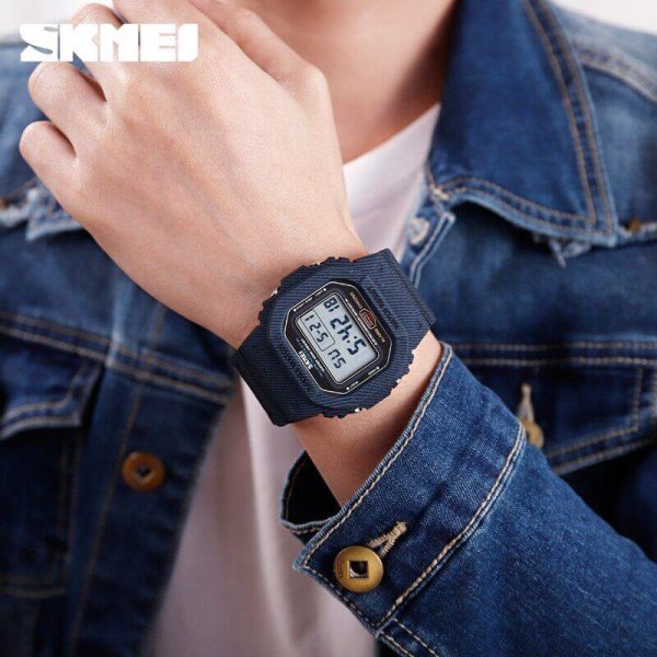 SKMEI 1471 New Men's Sport Digital Backlight Alarm Week Outdoor Waterproof Wrist watch - Blue - Image 2